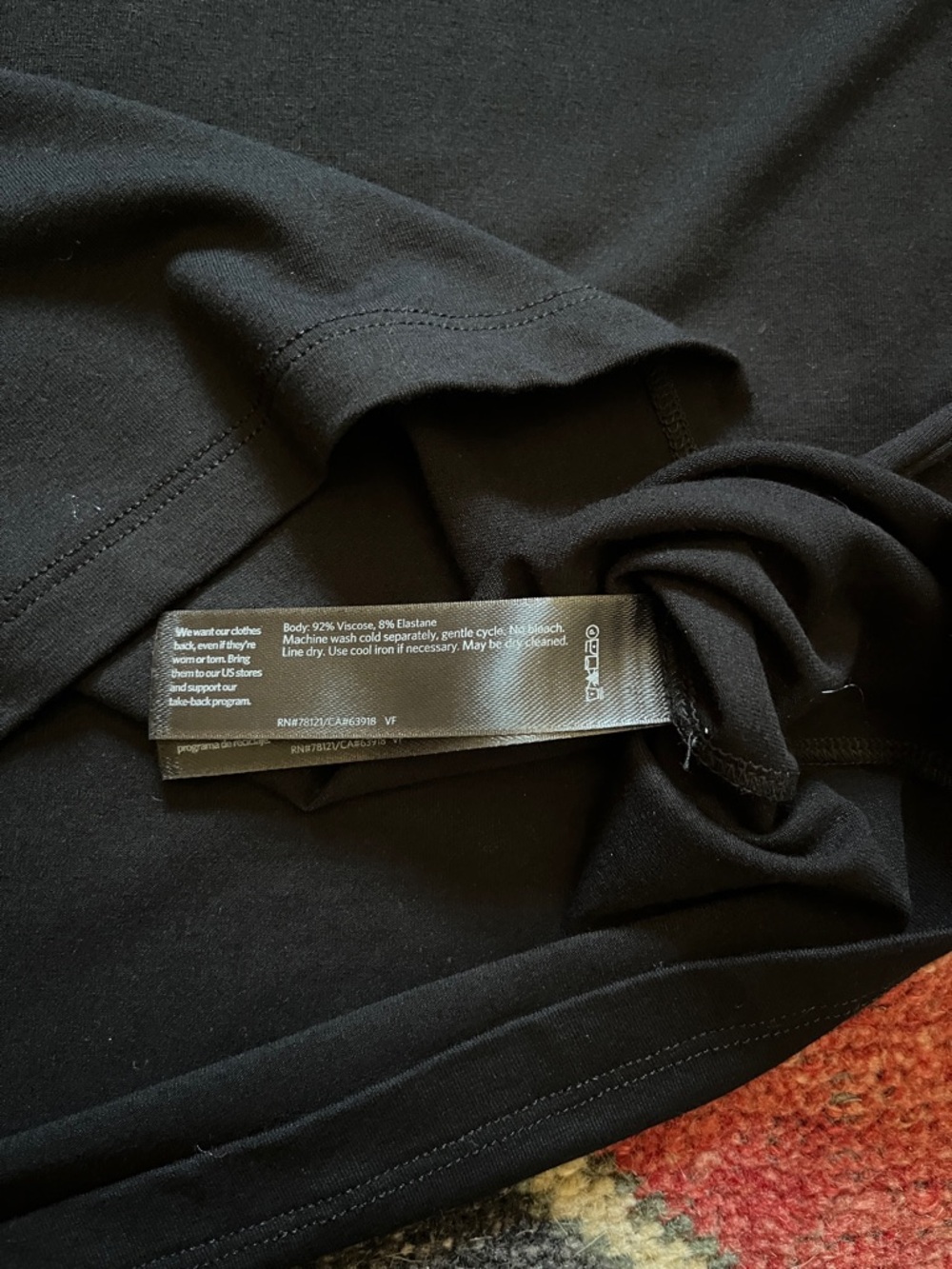 Eileen Fisher Women’s Petite V-neck, long sleeve dress in Black - Picture 6 of 6